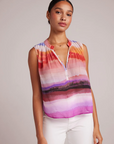 CANYON STRIPE SHIRRED TANK