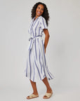 COASTAL OMBRE STRIPE ROUND HEM MAXI SKIRT DRESS