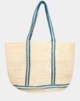 TEXTURED APPLIQUÉ JUTE TOTE WITH TASSEL