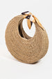 STRAW CRESCENT BAG WITH BOW