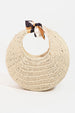 STRAW CRESCENT BAG WITH BOW