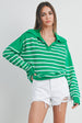 JOHNNY COLLAR STRIPED SWEATER