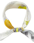 LINED FLORAL SQUARE SCARF