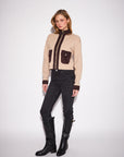 CAMILLA CORDUROY TRIM KNIT BOMBER