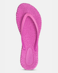 single ilse jacobsen flip flop in glitter pink, shown from above