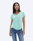 AVA V-NECK MOCK LAYER T-SHIRT