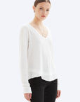 AVA V-NECK MOCK LAYER LONG SLEEVE TEE