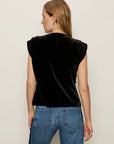 PLEATED VELVET TANK