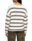 STRIPED EASY V-NECK SWEATER