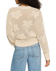 FLOWER POP OPEN STITCH ZIP CARDI