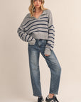 STRIPED POLO SWEATER