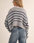 STRIPED POLO SWEATER