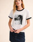 BLACK & WHITE CIGARETTE GIRL RINGER TEE