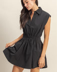 SPLIT NECK COLLARED DRESS