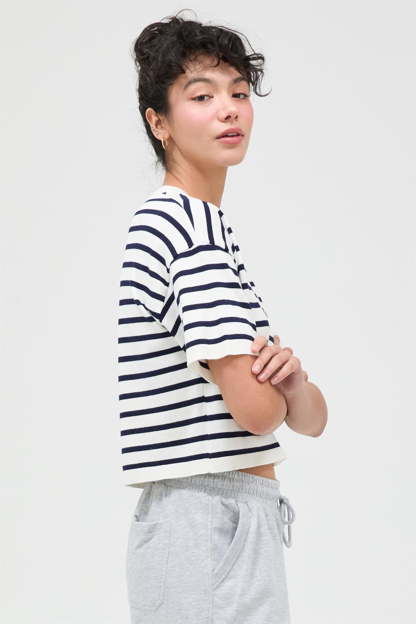 STRIPED CROP TEE