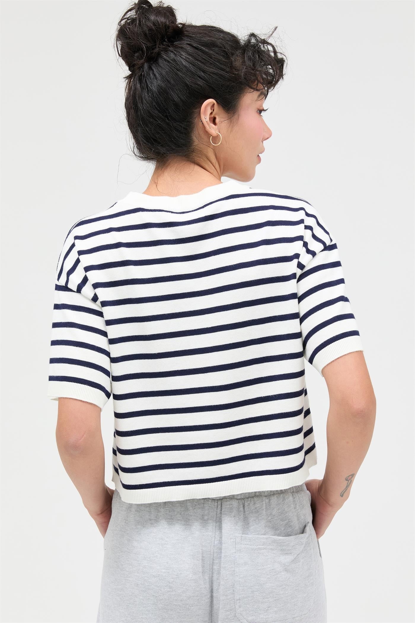 STRIPED CROP TEE
