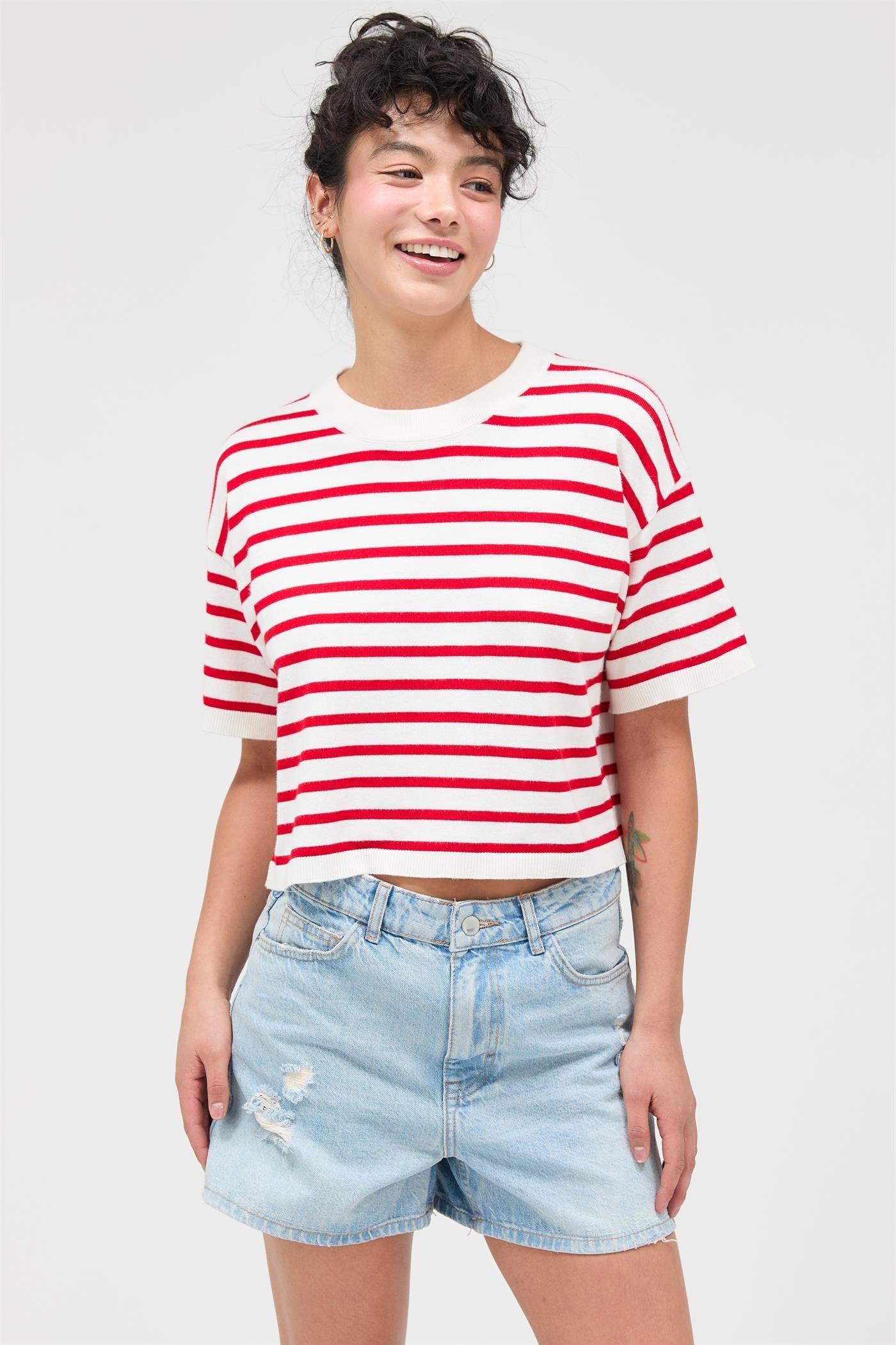 STRIPED CROP TEE