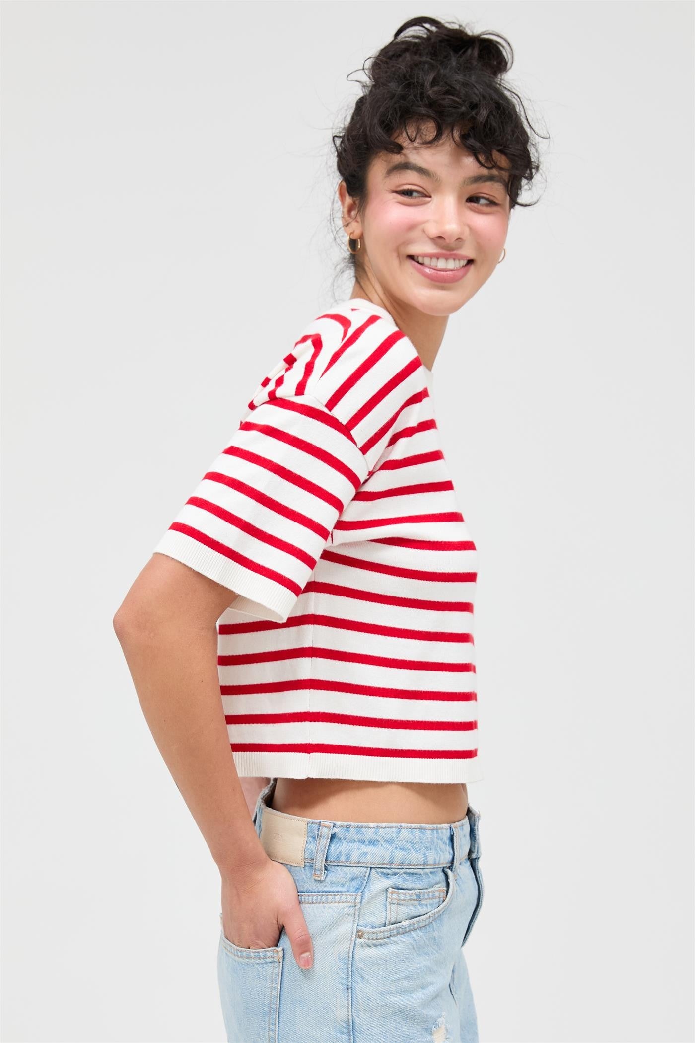 STRIPED CROP TEE