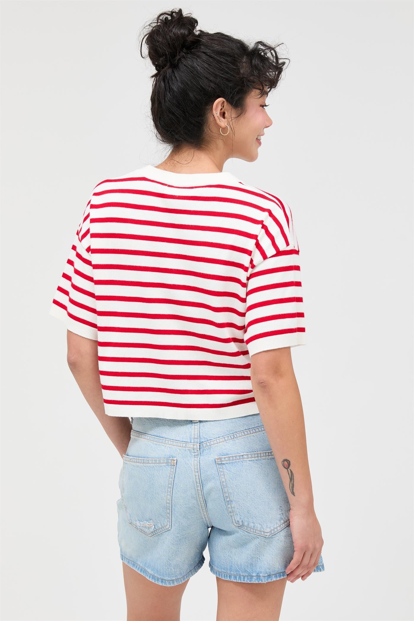 STRIPED CROP TEE
