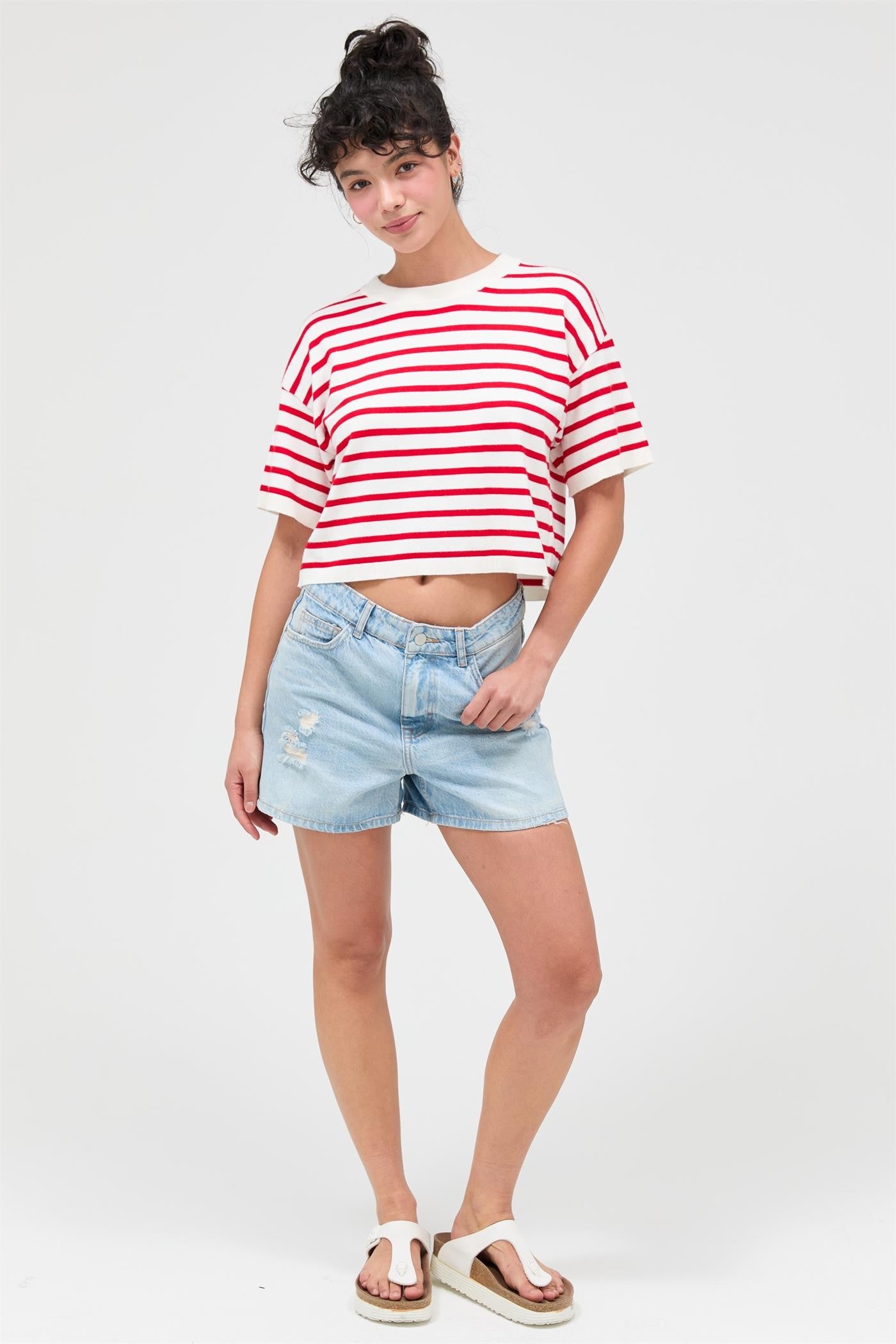 STRIPED CROP TEE