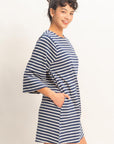 STRIPED 1/2 SLEEVE MINI DRESS