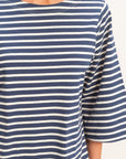 STRIPED 1/2 SLEEVE MINI DRESS