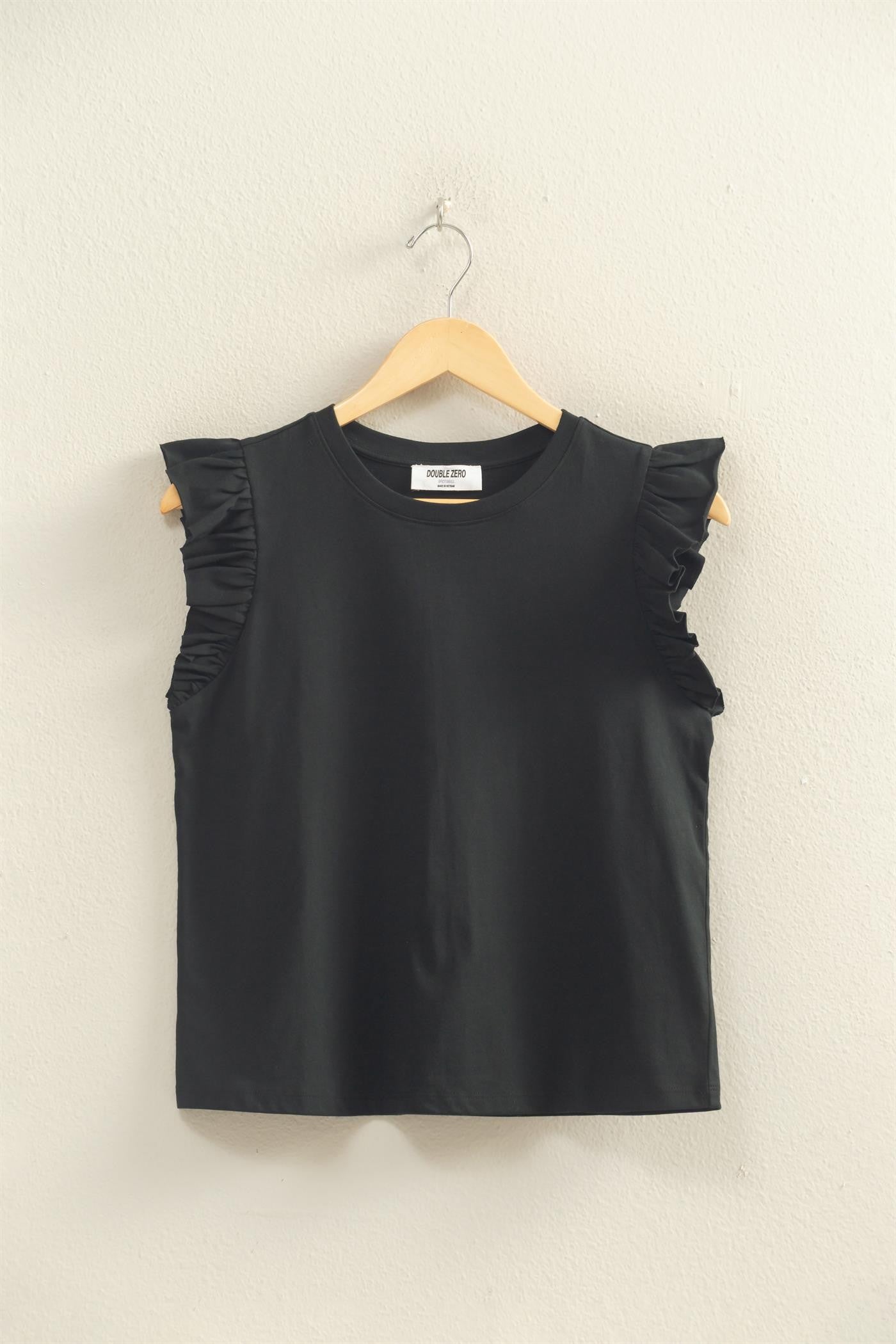 RUFFLE CAP SLEEVE TEE