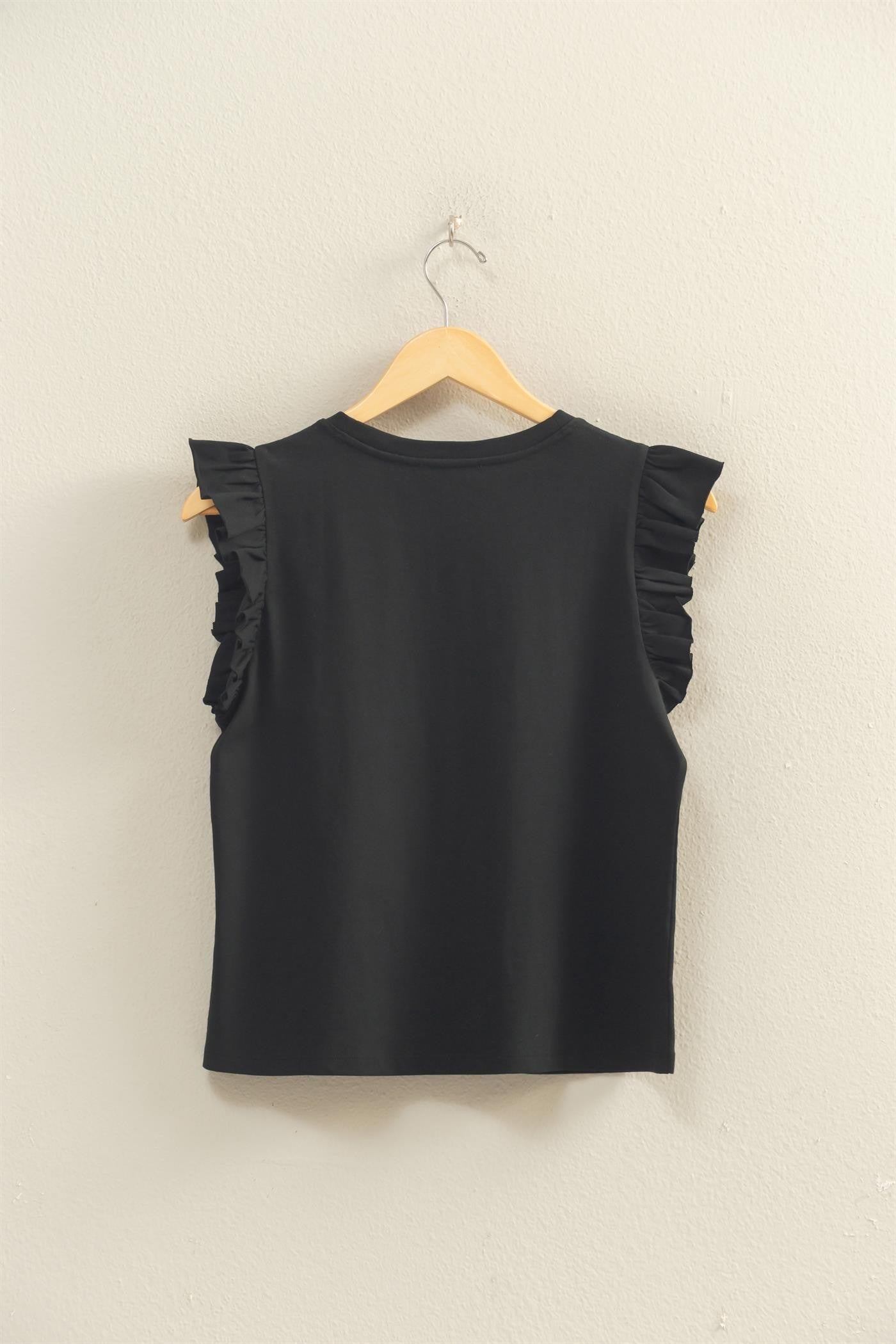 RUFFLE CAP SLEEVE TEE
