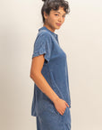 MINERAL WASH DROP SHOULDER SHORT SLEEVE SHIRT