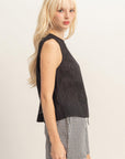 EYELET BACK BUTTON TANK