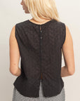 EYELET BACK BUTTON TANK