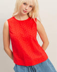EYELET BACK BUTTON TANK