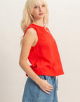 EYELET BACK BUTTON TANK