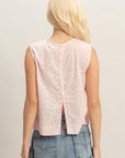 EYELET BACK BUTTON TANK