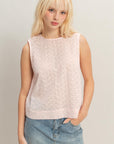 EYELET BACK BUTTON TANK