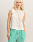 EYELET BACK BUTTON TANK