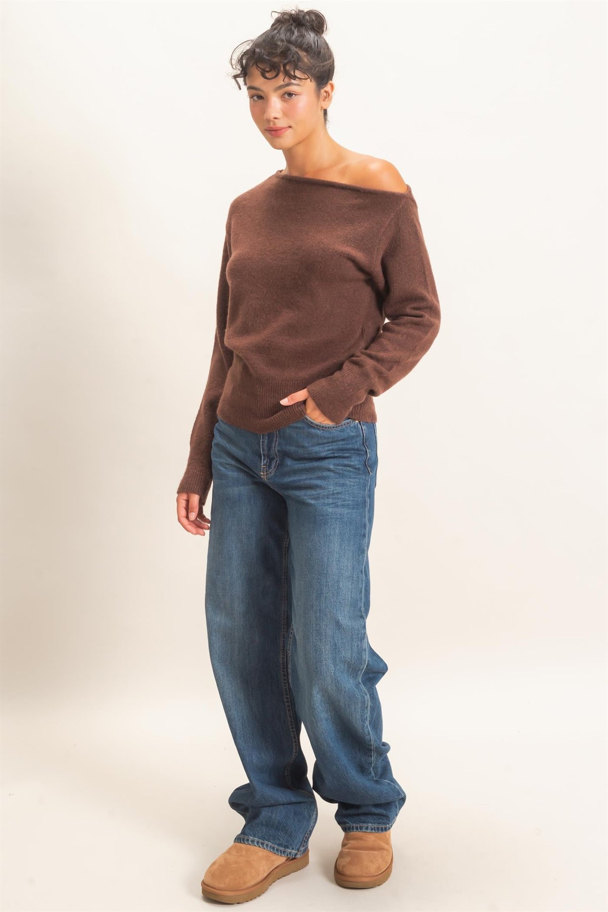 OFF THE SHOULDER SWEATER