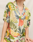 TROPICAL CITRUS NOTCH COLLAR SHORT SLEEVE SHIRT