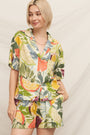 TROPICAL CITRUS NOTCH COLLAR SHORT SLEEVE SHIRT