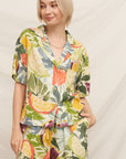 TROPICAL CITRUS NOTCH COLLAR SHORT SLEEVE SHIRT