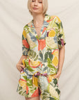 TROPICAL CITRUS NOTCH COLLAR SHORT SLEEVE SHIRT