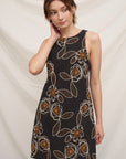 FLORAL EMBROIDERED SLEEVELESS MINI DRESS