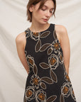 FLORAL EMBROIDERED SLEEVELESS MINI DRESS