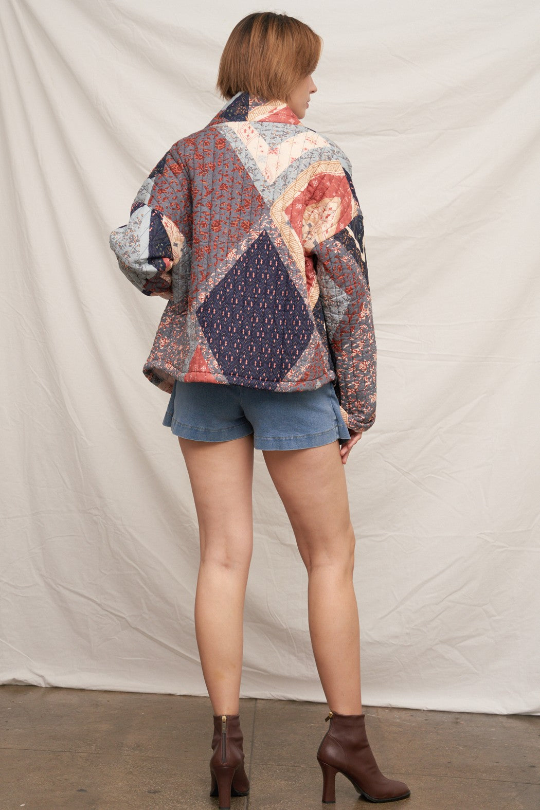 MULTI PRINT QUILTED JACKET