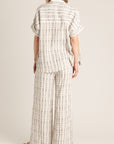 DASHED VERTICAL STRIP WIDE LEG PANT