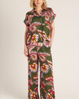 TROPICAL FLORA WIDE LEG PANT