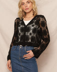 CROCHETED FLORAL CARDIGAN