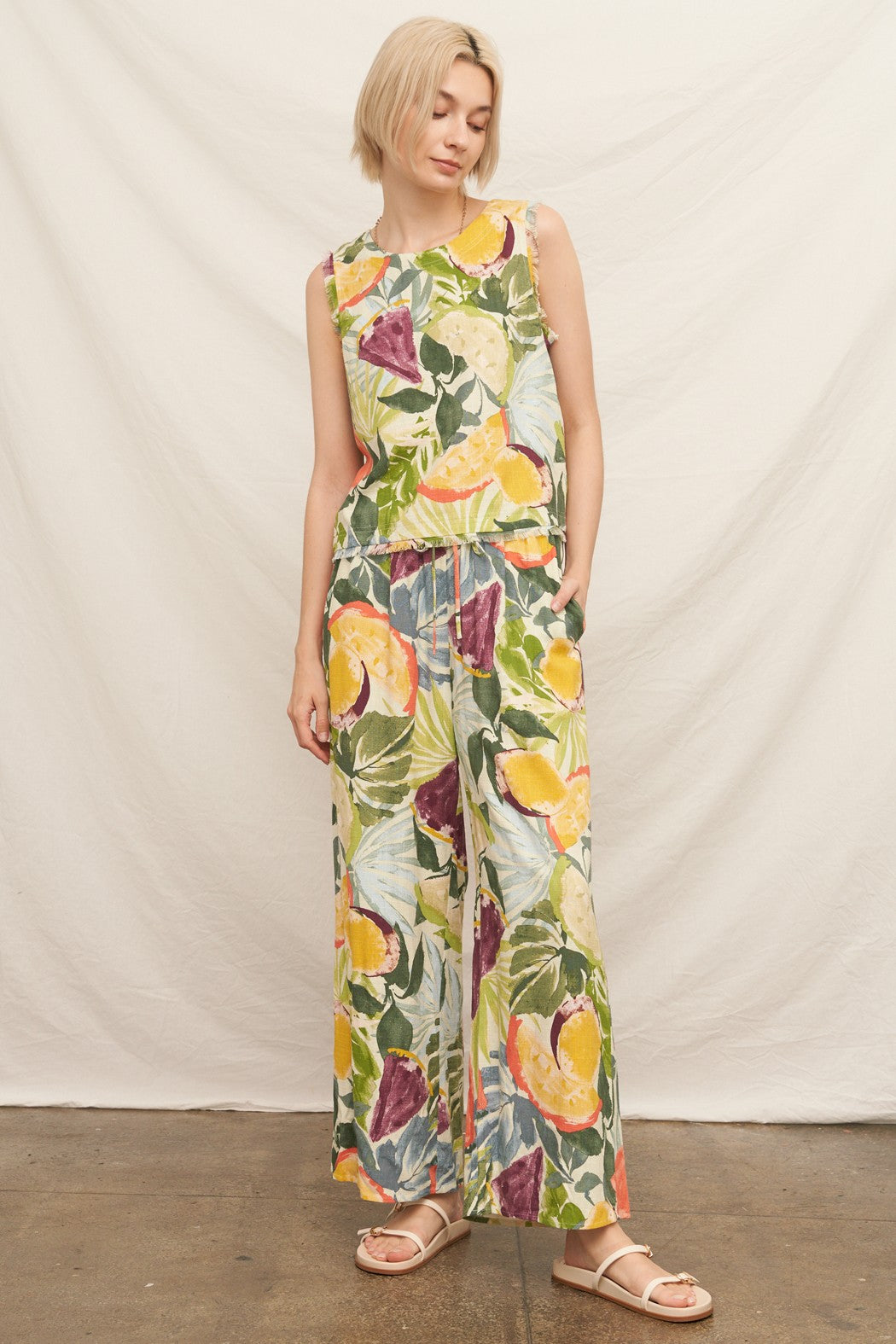 TROPICAL CITRUS FLOWY PANT