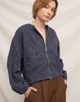 FLORAL EMBROIDERED BOMBER JACKET