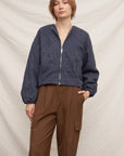 FLORAL EMBROIDERED BOMBER JACKET